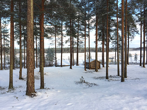 Laavulla voi nautiskella eväitä ja samalla nauttia hienoista suomaisemista.