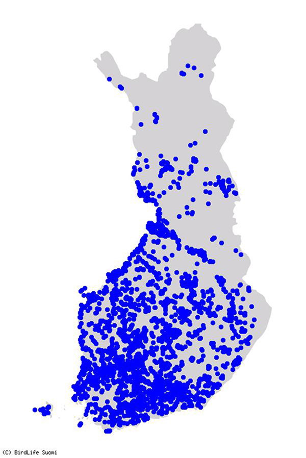 Kartta: Birdlife Suomi